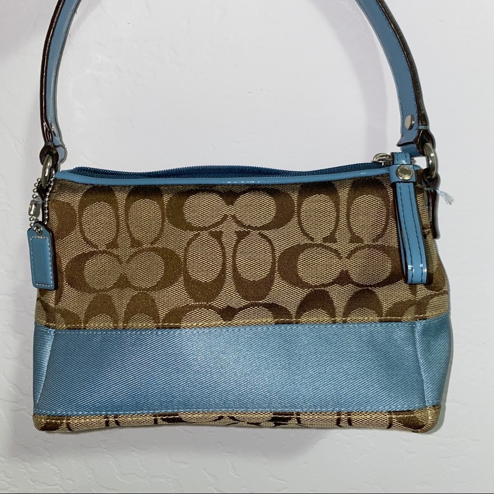 Brown/Light Blue COACH Shoulder Bag